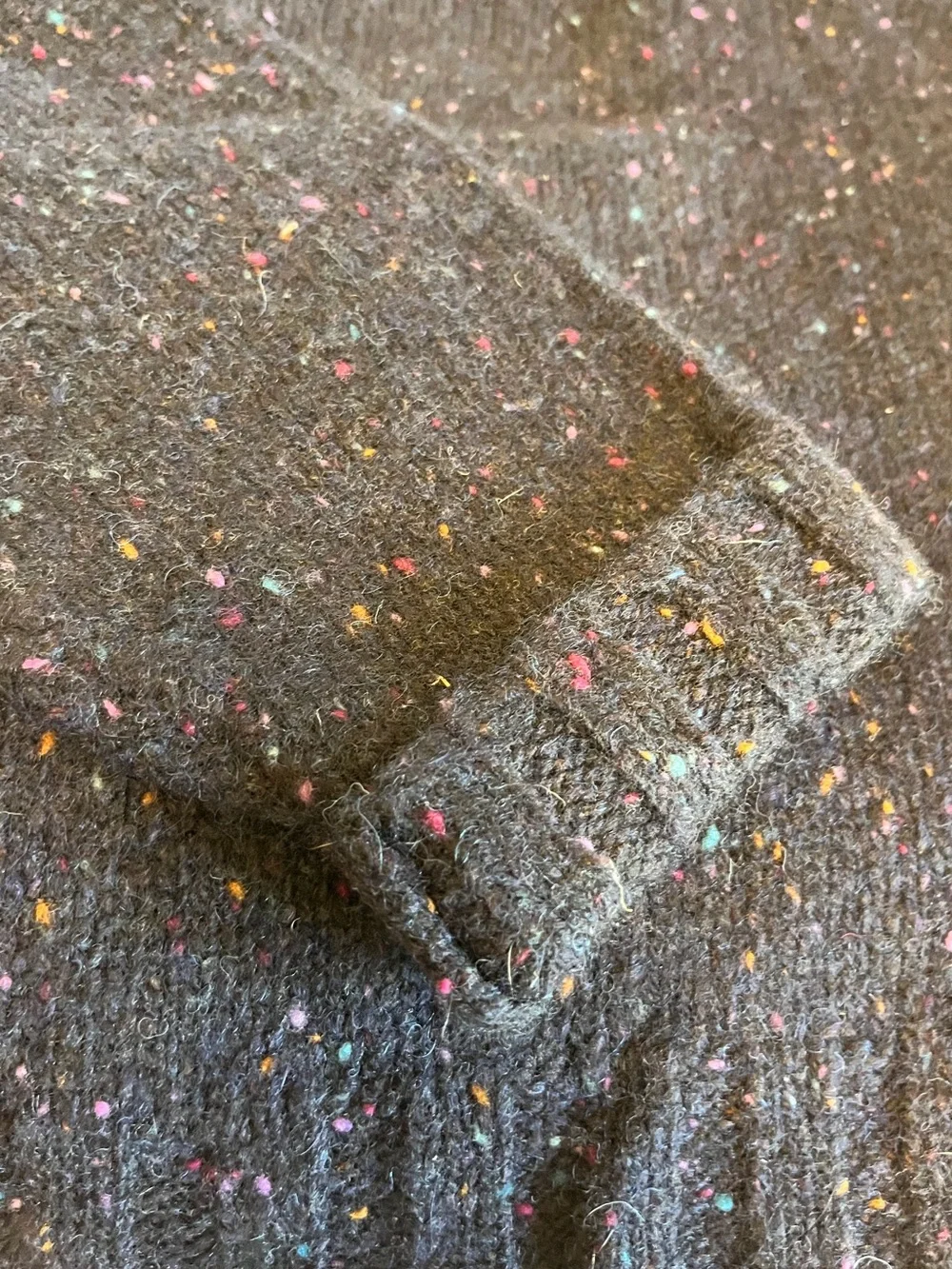 VTG 90S GAP Speckled Wool Sweater Mens L Navy Blue Donegal Pullover Hong Kong